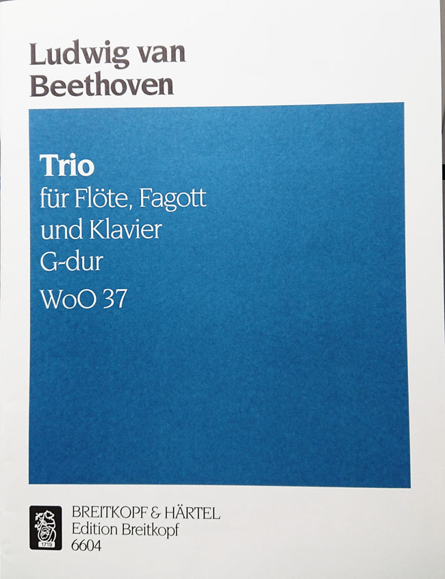 【FL&FG,Pf】ベートーヴェン/三重奏曲ト長調　WoO.37（木管二重奏＋ピアノ洋書)