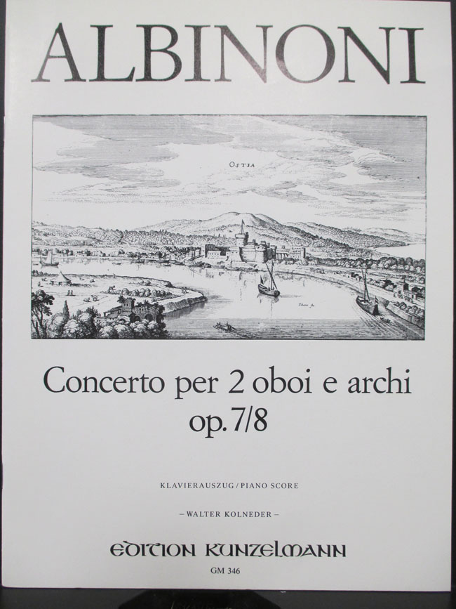 【2Ob+pf】アルビノーニ/協奏曲 Op.7/8 ニ長調(2オーボエ、ピアノ)