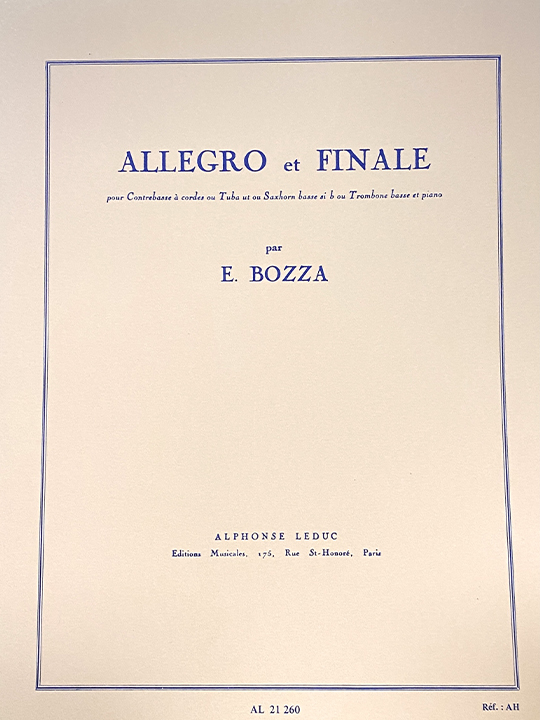 ボザ(E.BOZZA)/アレグロとフィナーレ/トロンボーン洋書