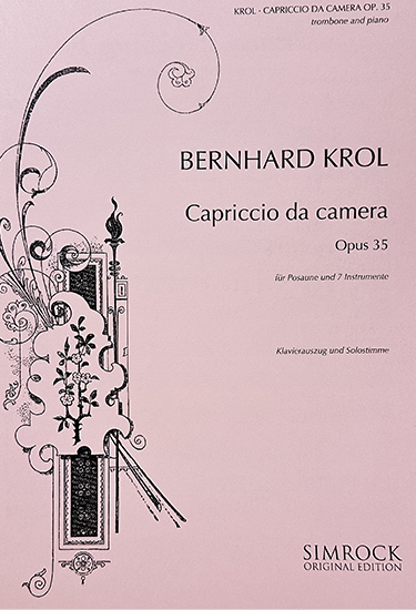 B.Krol(クロル)/カプリッチョ・ダ・カメラ(室内奇想曲)Op.35/トロンボーン洋書
