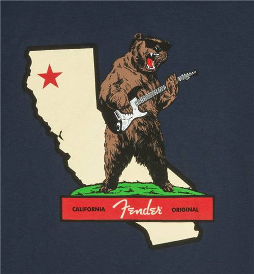 FENDER Fender Rocks Cali T-Shirt, Navy, M フェンダー サブ画像1