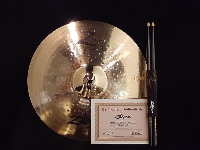 【川口千里さん選定シンバル】Z custom 16" Crash 1,061g［選定書・ジルジャンスティック付］