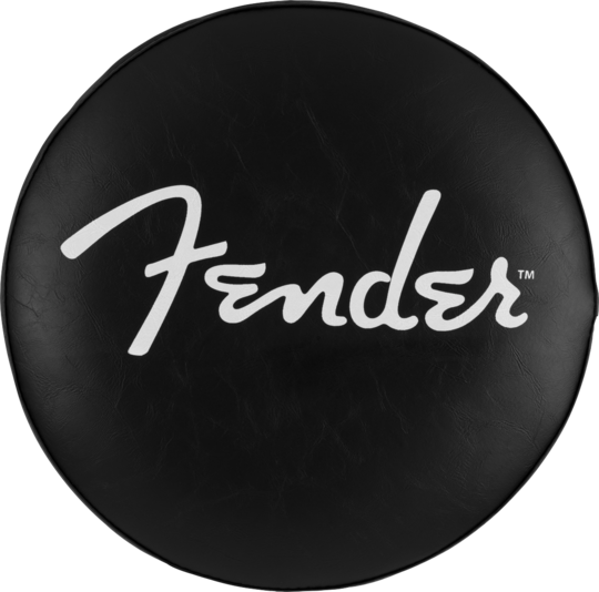  Fender Spaghetti Logo Pick Pouch Barstool, Black/Chrome, 24"