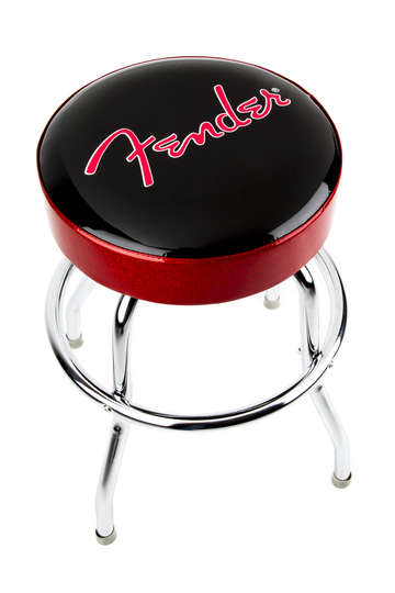 Fender Red Sparkle Logo Barstool, Black/Red Sparkle, 24"
