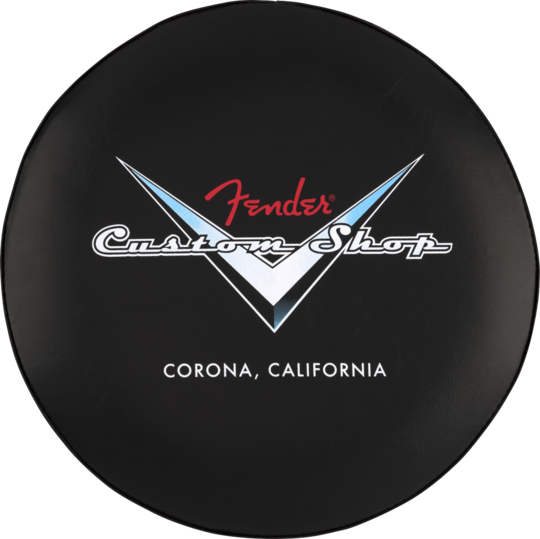  Fender Custom Shop Chevron Logo Barstool, Black/Chrome, 24"