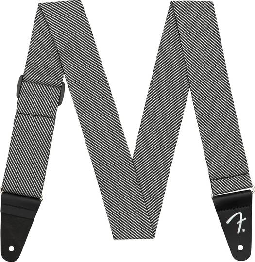 Modern Tweed Strap, White/Black 2"
