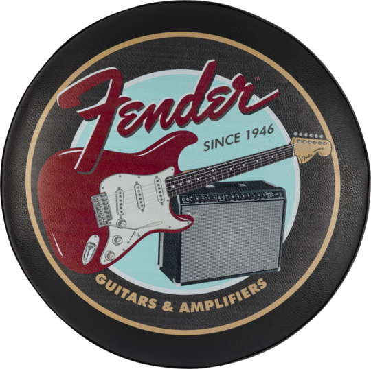 Fender Guitars & Amps Pick Pouch Barstool, Black/Black, 24"