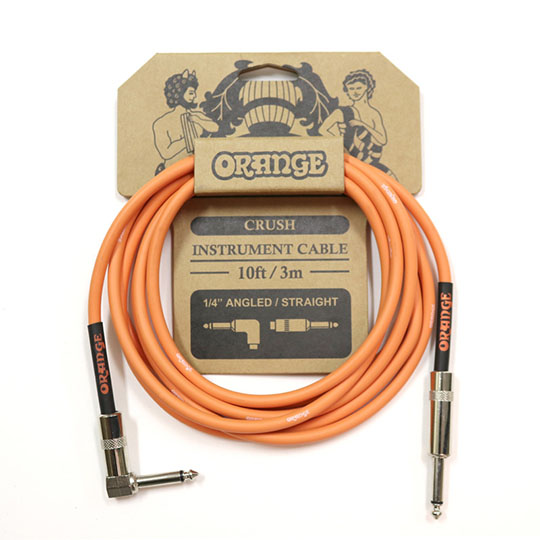 ORANGE Crush Instrument Cable 10ft/3m 1/4" Angled/Straight CA035