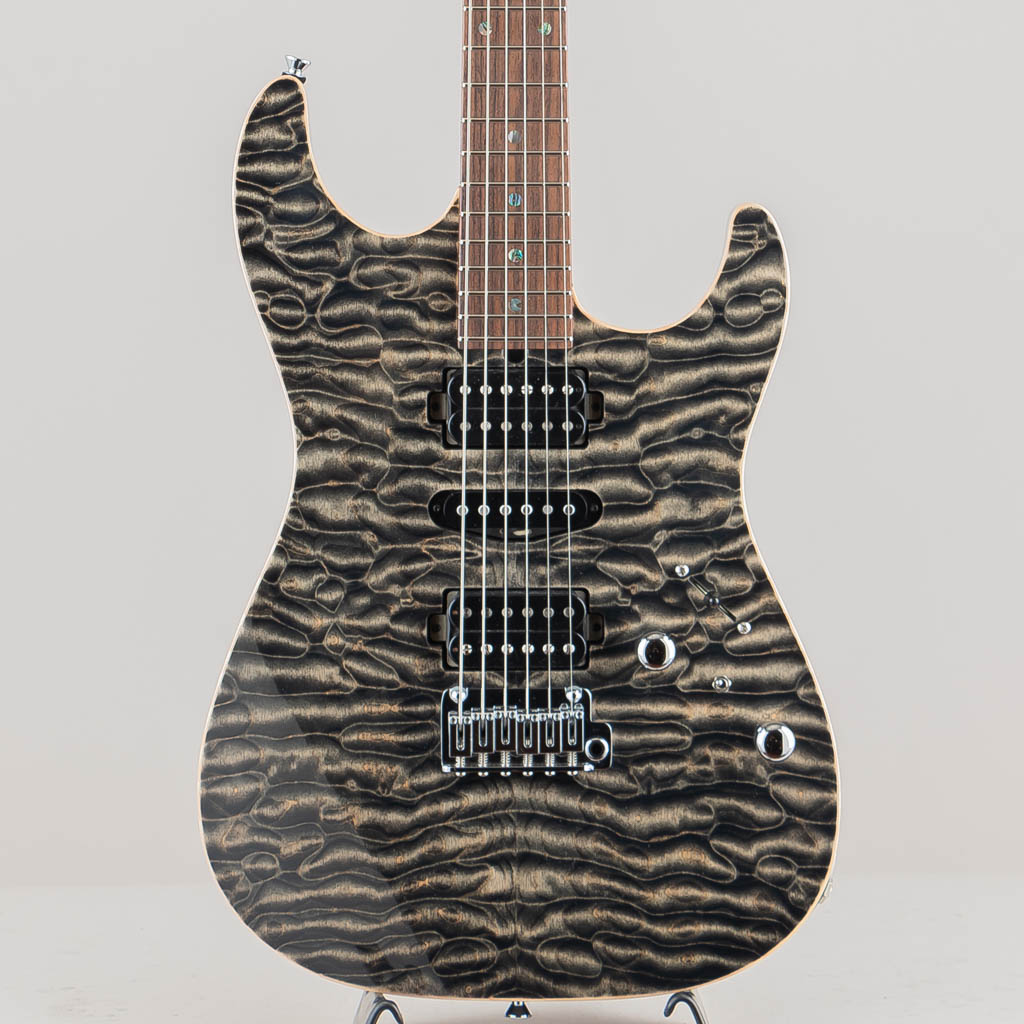 T's Guitars DST-22 Master Grade Quilt Maple top & Roasted Flame Maple Neck / Trans Black ティーズ・ギターズ