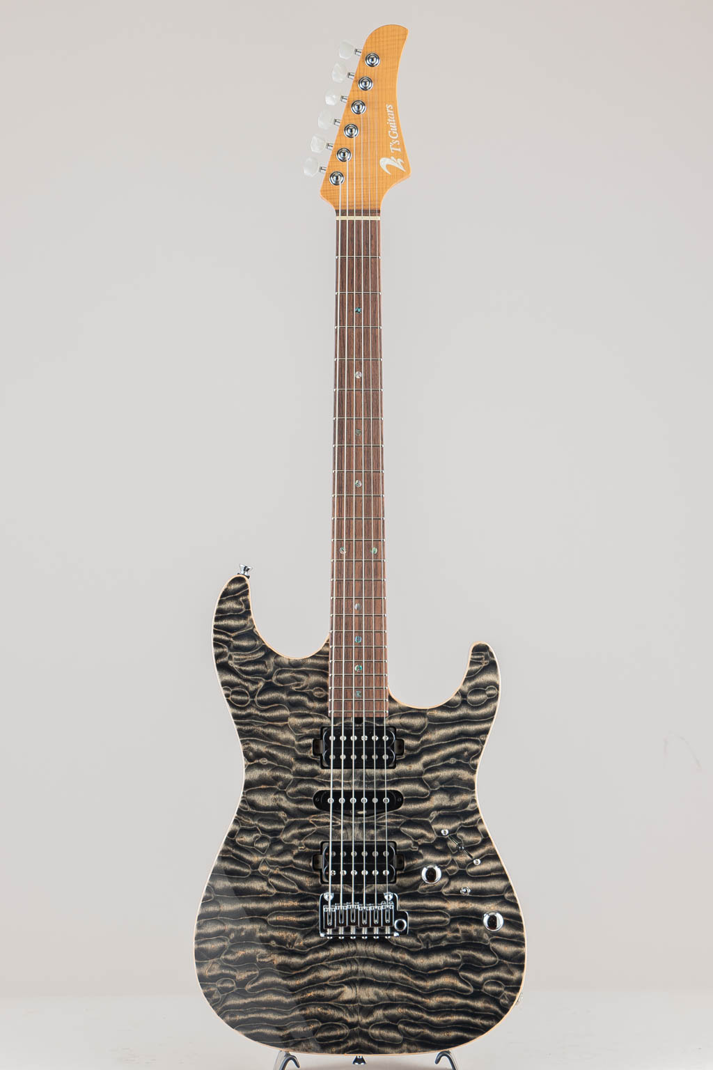T's Guitars DST-22 Master Grade Quilt Maple top & Roasted Flame Maple Neck / Trans Black ティーズ・ギターズ サブ画像2