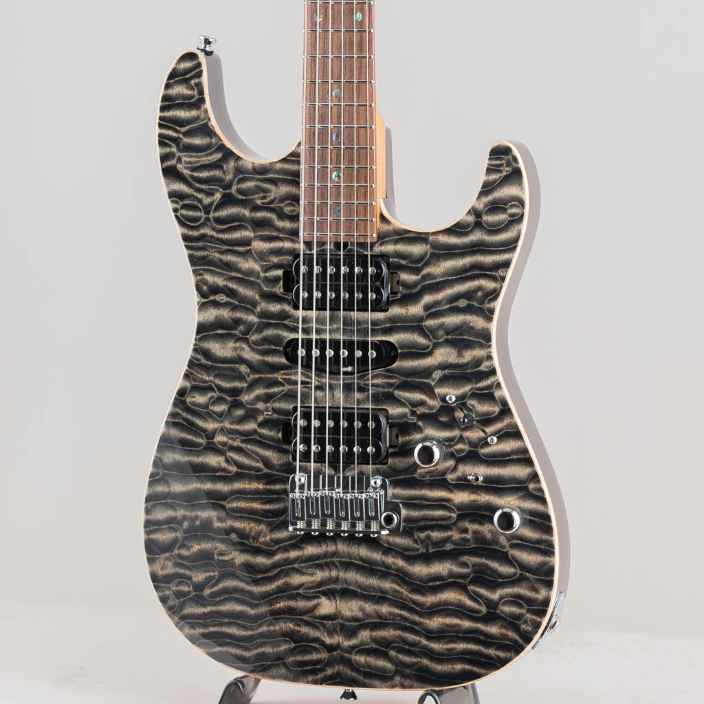 T's Guitars DST-22 Master Grade Quilt Maple top & Roasted Flame Maple Neck / Trans Black ティーズ・ギターズ サブ画像8