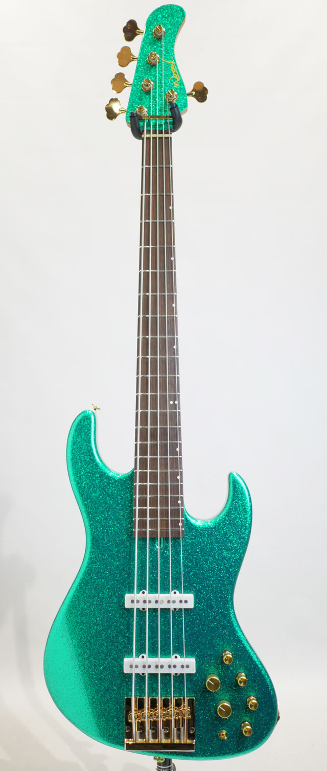 Wood Custom Guitars Vibe-5 19 pitch (Hi Green Sparkle) ウッドカスタムギター サブ画像2
