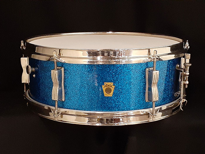 【VINTAGE】61' Pioneer Sparkling Blue Pearl 14"×5.5" Nickel Over Brass Hoops