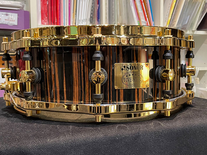 SONOR 【中古品】Rare!! Five-Star Maple 12Ply Makassar Ebony Limited Edition Snare Drum ソナー