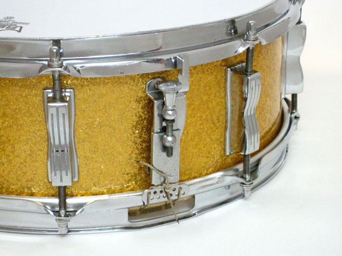 Ludwig 【VINTAGE】1959' Jazz Festival Transition Badge Sparkling Gold Pearl 14×5,5 ラディック サブ画像8