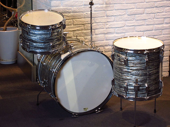 Ludwig 【VINTAGE】1961' DownBeat Oyster Blue Pearl 20 12 14 Factory Matched ラディック サブ画像8