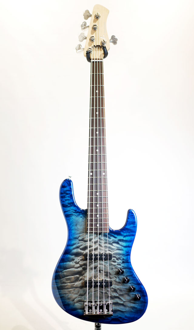 Kikuchi Guitars Custom Bass 5st Quilt Maple Top Trans Whale Blue Burst サブ画像2
