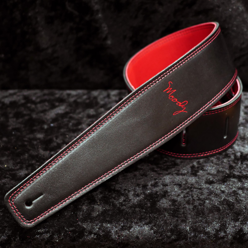 moody Leather 2.5 Inch Black-Red Standard Tail