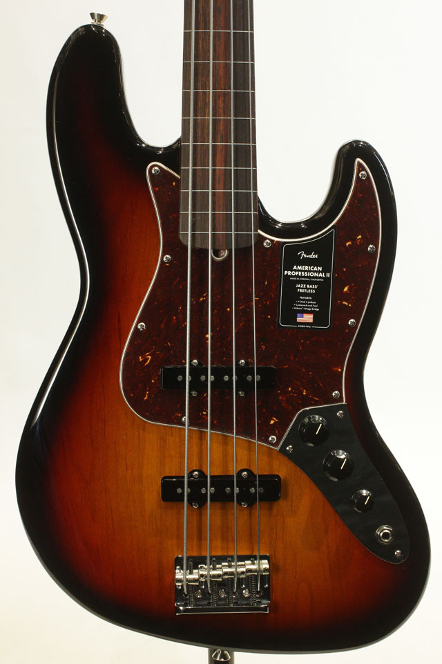  American Professional II Jazz Bass Fretless 3-Color Sunburst / Rosewood