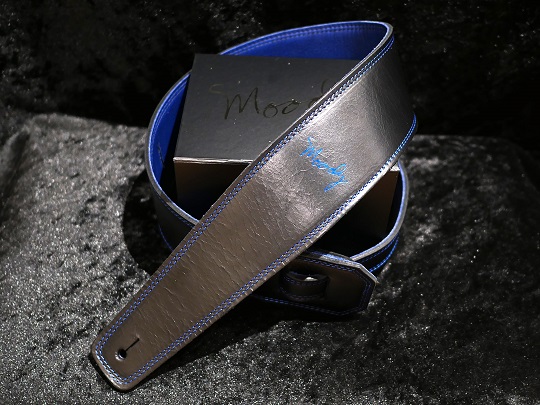 moody 2.5 Inch Black/Blue Leather Standard Tail