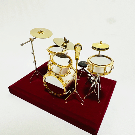 その他 ミニチュア楽器 ドラムセット(1/14サイズ) 金属製【ケース付き】 その他 サブ画像2