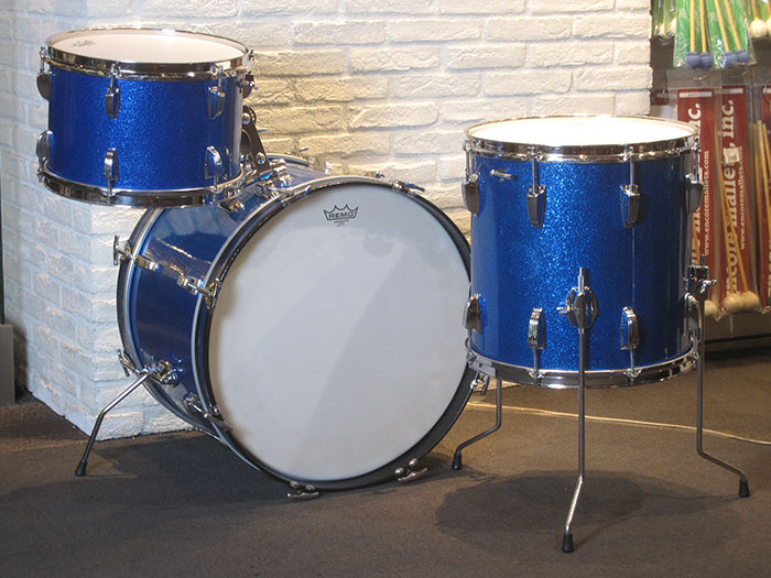 Ludwig 【VINTAGE】Early 60's DownBeat Kit Sparkling Blue Pearl 20 12 14 COB Hoops ラディック サブ画像10