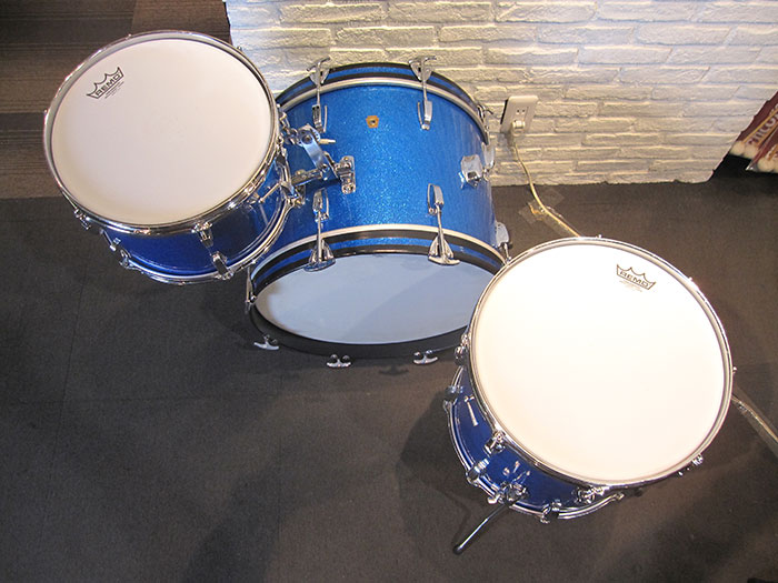 Ludwig 【VINTAGE】Early 60's DownBeat Kit Sparkling Blue Pearl 20 12 14 COB Hoops ラディック サブ画像12