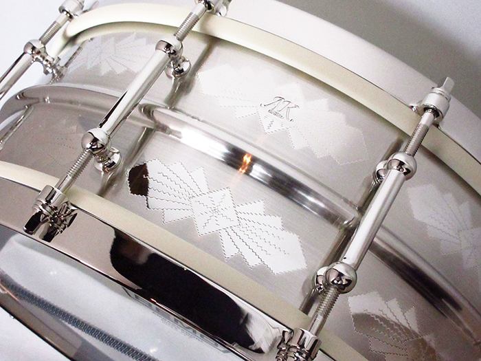 AK Drums 5.5x14 Nickel Over Brass Standard Model / AK Diamonds pattern AK ドラムス サブ画像5