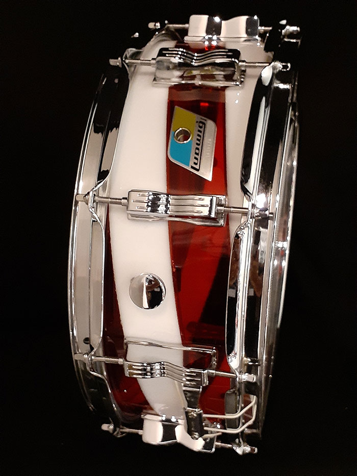 Ludwig 【VINTAGE】78'-79' Vistalite Red&White Spiral 14×5 ラディック サブ画像10