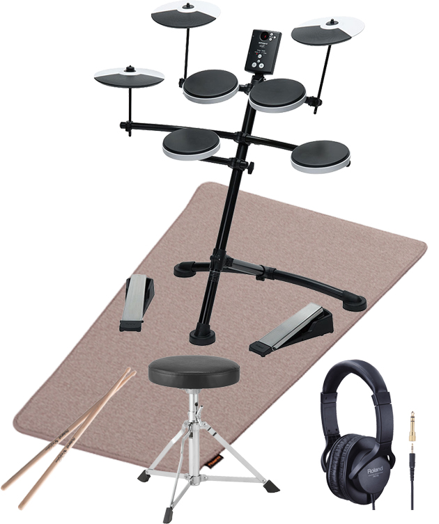 TD-1K コンパクト“V-Drums Kit オリジナルオプションセット イス、ヘッドフォン、マット、スティック付き
