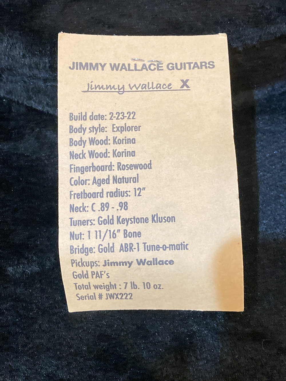 Jimmy Wallace Korina Explorer Aged Natural ジミーウォレス サブ画像10