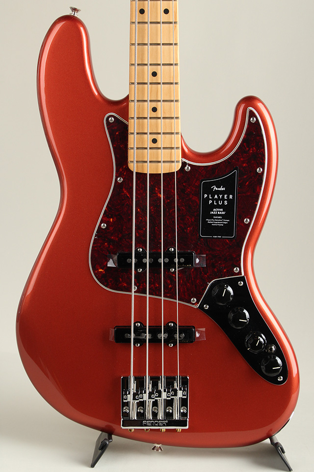 Player Plus Jazz Bass MN Aged Candy Apple Red