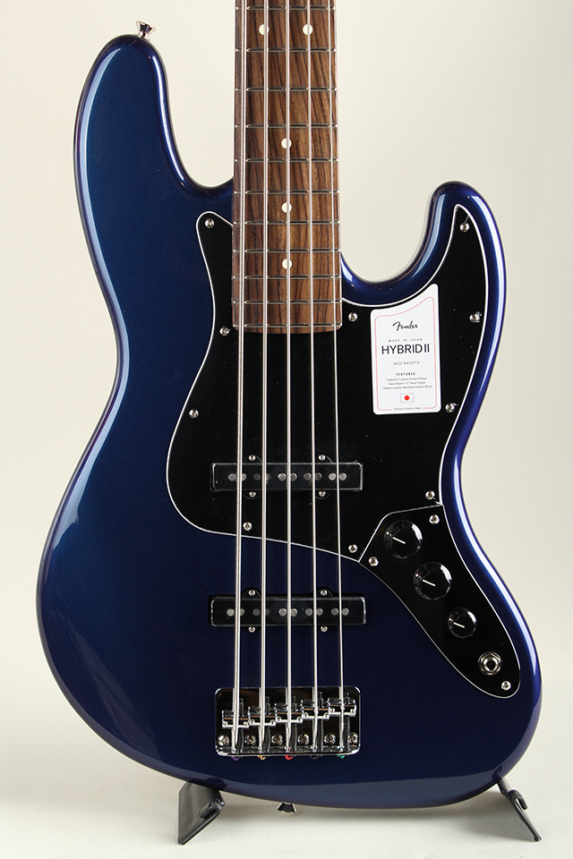 2021 Collection Made in Japan Hybrid II Jazz Bass V RW Azurite Metallic
