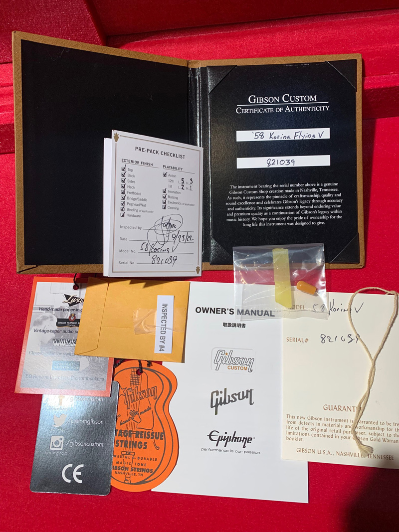 GIBSON CUSTOM SHOP 1958 Korina Flying V Reissue Black Pickguard  Vintage Sunburst VOS  ギブソンカスタムショップ サブ画像9