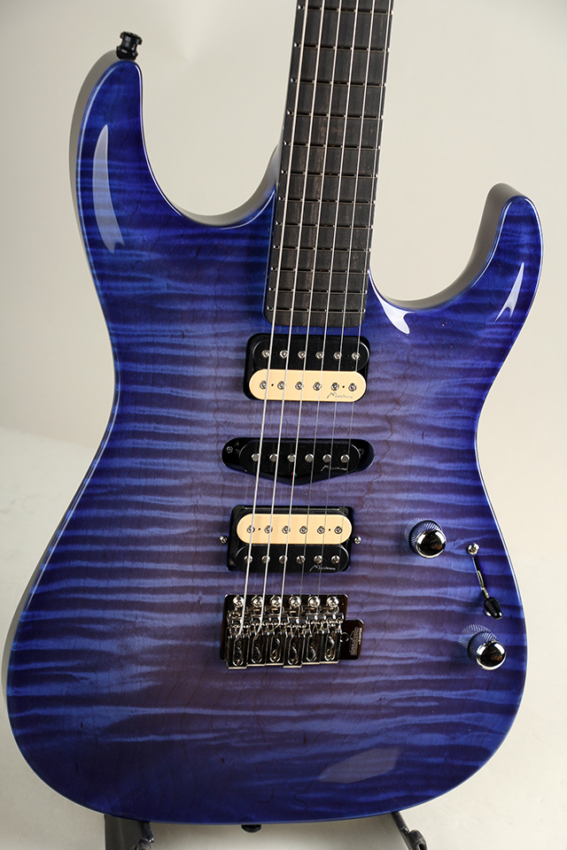 Marchione Guitars Set Neck Carve Top 1pcs Figured Maple African Mahogany H/S/H Trans Blue マルキオーネ　ギターズ サブ画像2
