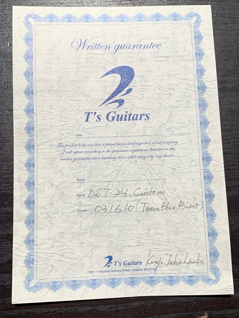 T's Guitars DST-24 Custom RoseNeck / Trans Blue Burst ティーズ・ギターズ サブ画像9