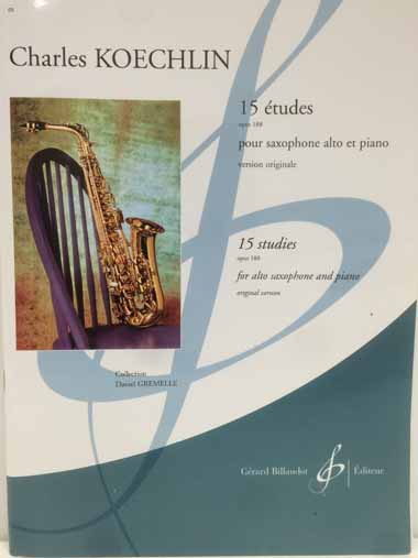 ビヨドー社 ケクラン / 15の練習曲op. 188 オリジナル版（ピアノ伴奏付き）（2008年新版)(サックス洋書) Gerard Billaudot ケックラン