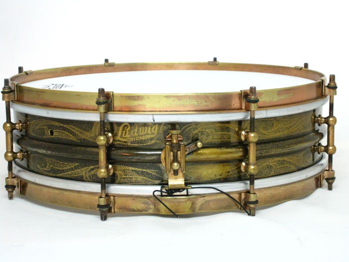Ludwig 【VINTAGE】Rare!! 1923-25 Ludwig Deluxe Black Beauty Engraved Shell 14×4 ラディック サブ画像1