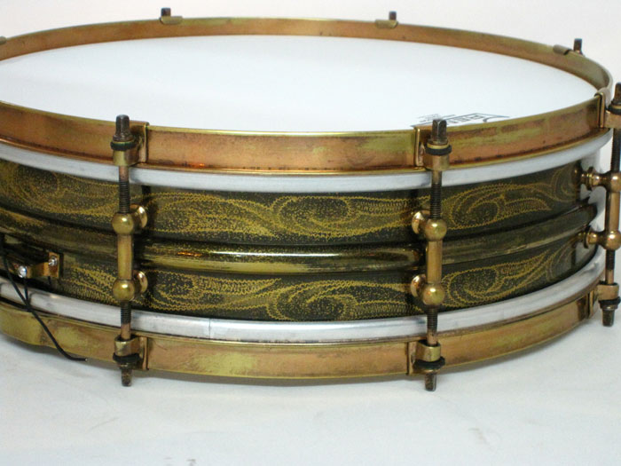 Ludwig 【VINTAGE】Rare!! 1923-25 Ludwig Deluxe Black Beauty Engraved Shell 14×4 ラディック サブ画像6