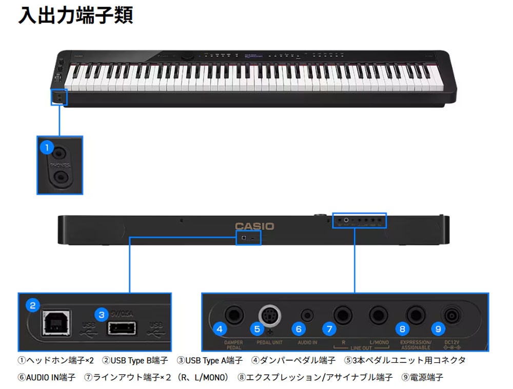 CASIO (カシオ) PX-S3100BK 電子ピアノ Privia プリヴィア ブラック 『ペダル・譜面立て付属』