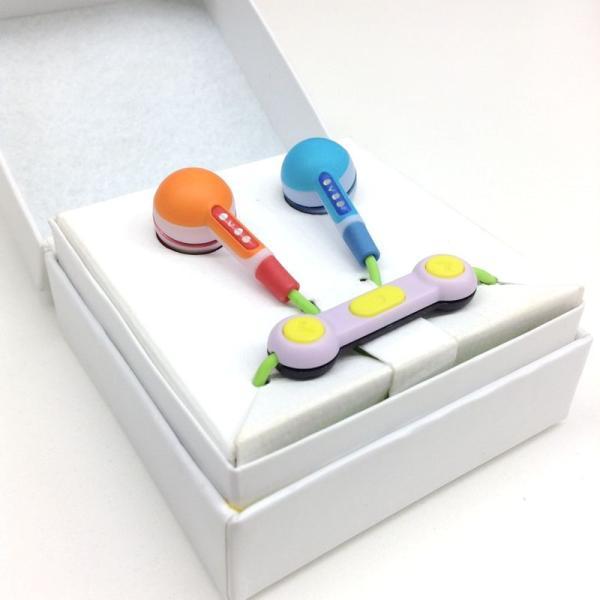 《アウトレット》KOTORI 101+ オレンジ&ブルー Orange Blue リモートマイク付き カスタムデザイン 有線イヤホン