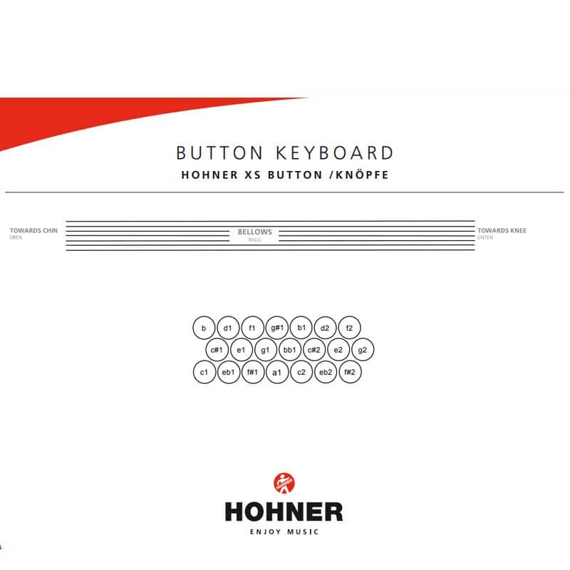 HOHNER ハンディ アコーディオン XS ダークブルー & オレンジ ボタンキー 21ボタン ホーナー オリジナルクロスプレゼント 【取り寄せ商品】