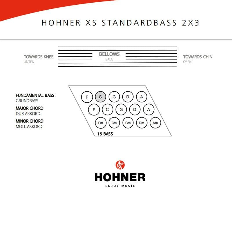 HOHNER ハンディ アコーディオン XS ダークグレー & ホワイト ボタンキー 21ボタン ホーナー オリジナルクロスプレゼント 【取り寄せ商品】