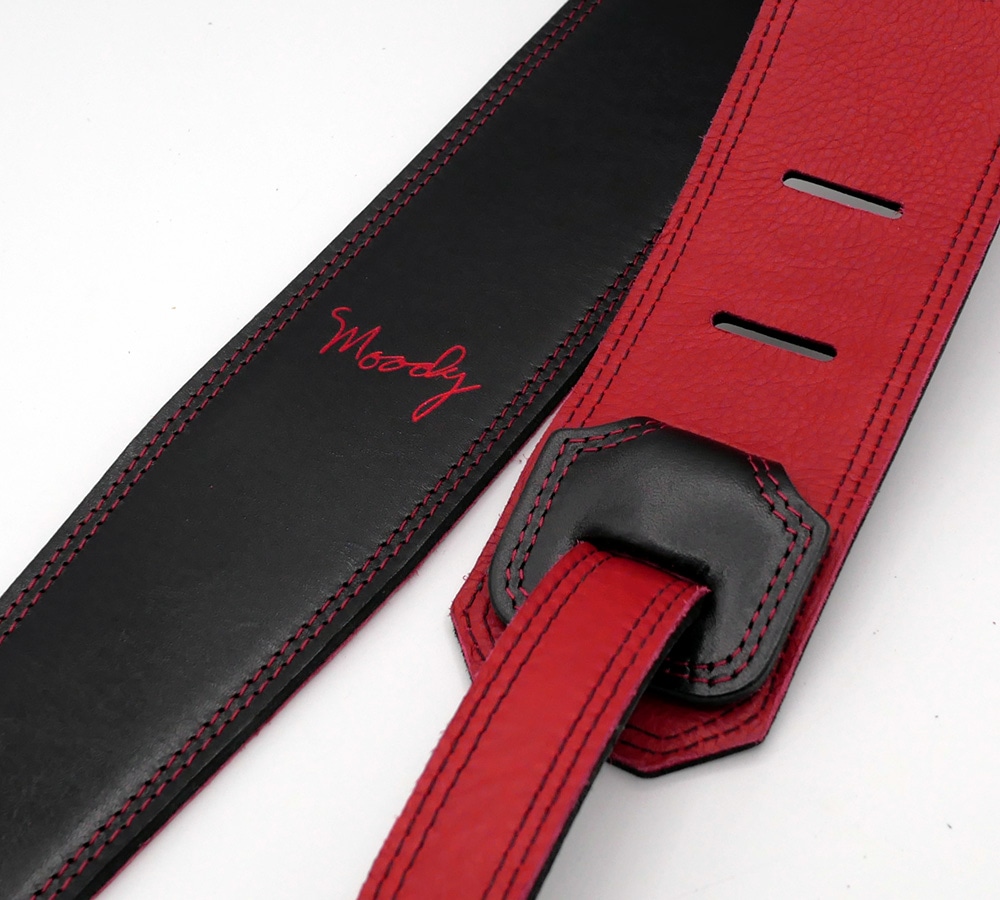 Leather 2.5 Inch Black-Red Standard Tail