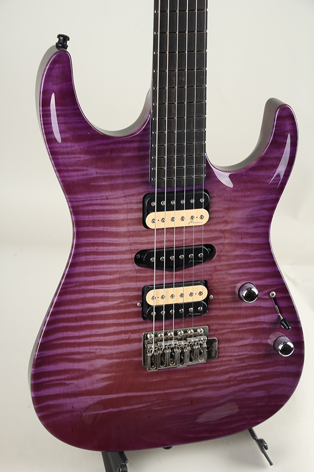 Set Neck Carve Top 1pcs Figured Maple African Mahogany H/S/H Trans Blue 2022