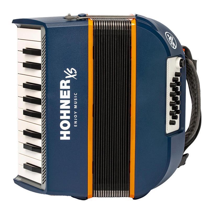 HOHNER ハンディ アコーディオン XS ダークブルー & オレンジ ピアノキー 21鍵 ホーナー オリジナルクロスプレゼント 【取り寄せ商品】
