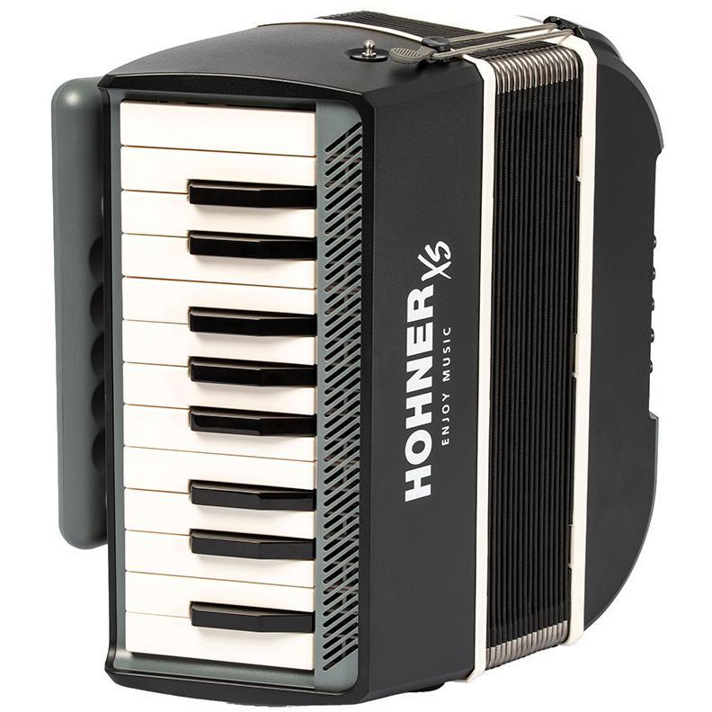 HOHNER ハンディ アコーディオン XS ダークグレー & ホワイト ピアノキー 21鍵 ホーナー オリジナルクロスプレゼント 【取り寄せ商品】