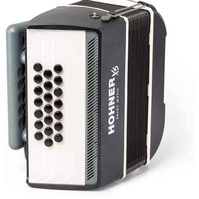 HOHNER ハンディ アコーディオン XS ダークグレー & ホワイト ボタンキー 21ボタン ホーナー オリジナルクロスプレゼント 【取り寄せ商品】