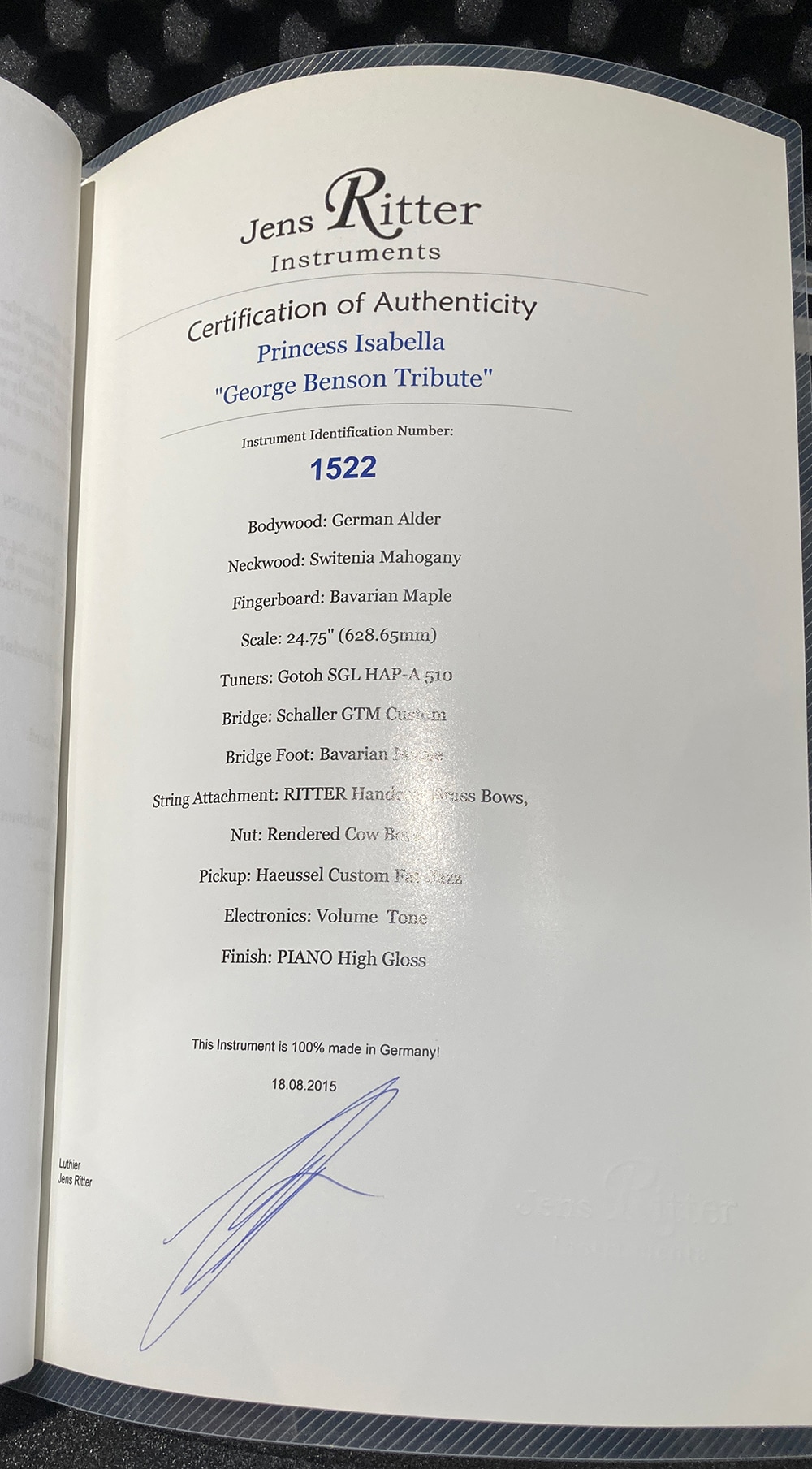 Princess Isabella "George Benson Tribute" PIANO High Gloss