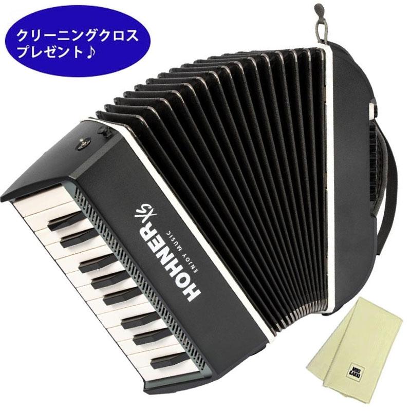 HOHNER ハンディ アコーディオン XS ダークグレー & ホワイト ピアノキー 21鍵 ホーナー オリジナルクロスプレゼント 【取り寄せ商品】
